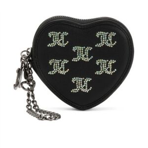 🔹️Juicy Couture🔹️ Exclusive Taking The Lead Zip Black Heart Rhinestone Wallet